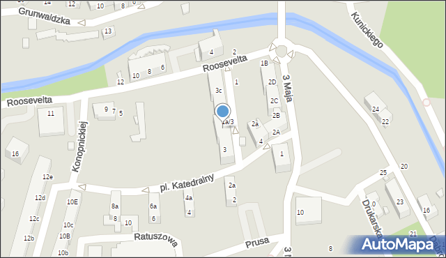 Gubin, Roosevelta Franklina Delano, 3a, mapa Gubin