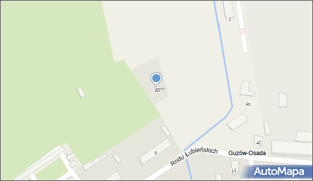 Guzów, Rodu Łubieńskich, 4D, mapa Guzów