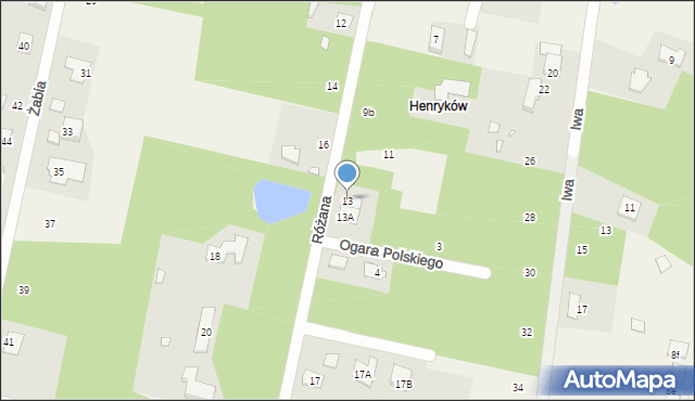 Henryków-Urocze, Różana, 13, mapa Henryków-Urocze