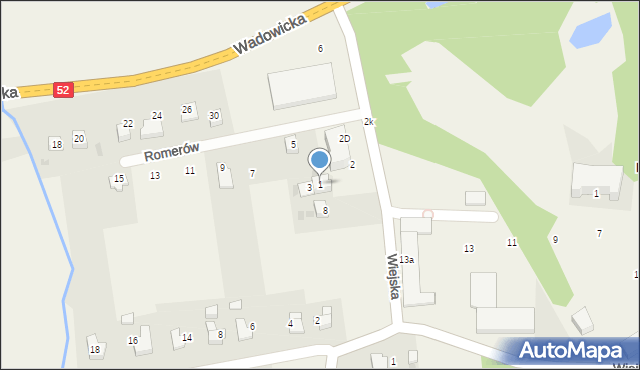 Inwałd, Romerów, 1, mapa Inwałd