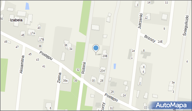 Izabela, Robinii, 2, mapa Izabela