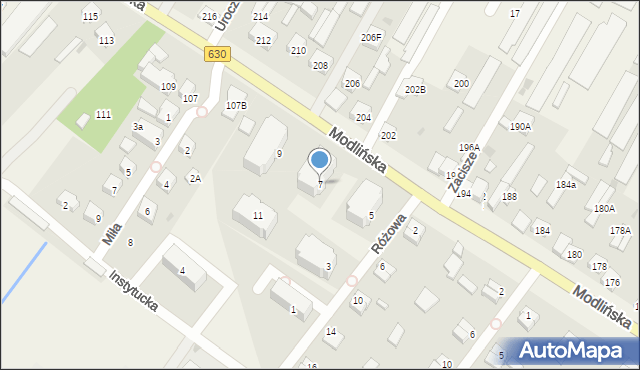 Jabłonna, Różowa, 7, mapa Jabłonna