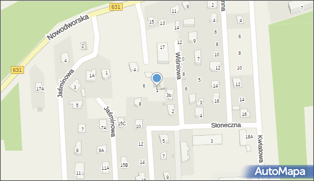 Janówek Pierwszy, Różana, 1, mapa Janówek Pierwszy