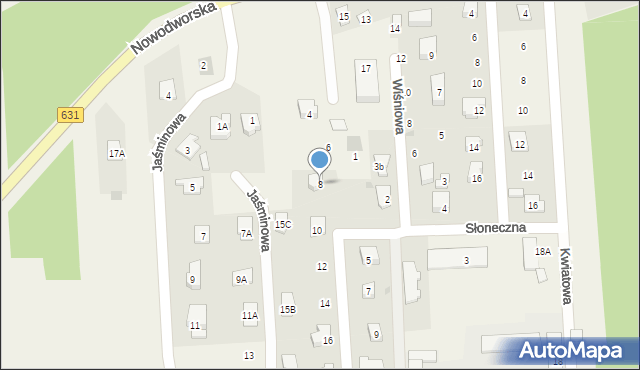 Janówek Pierwszy, Różana, 8, mapa Janówek Pierwszy