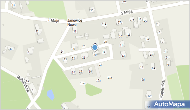 Janowice Wielkie, Robotnicza, 20, mapa Janowice Wielkie