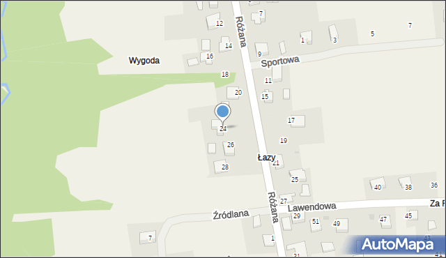 Jaśkowice, Różana, 24, mapa Jaśkowice