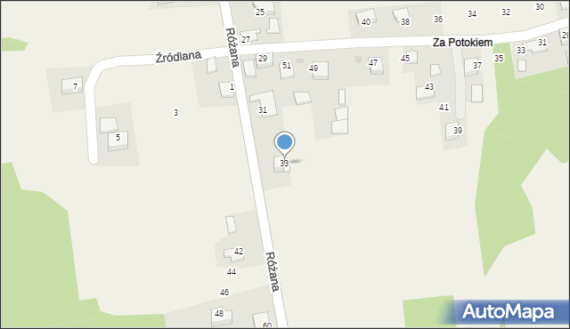 Jaśkowice, Różana, 33, mapa Jaśkowice