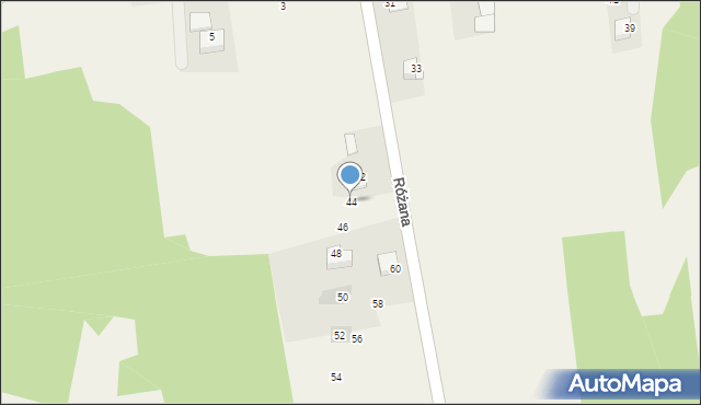 Jaśkowice, Różana, 44, mapa Jaśkowice