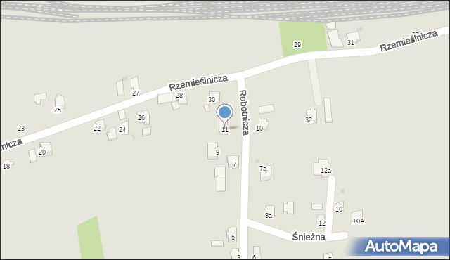 Jasło, Robotnicza, 11, mapa Jasła