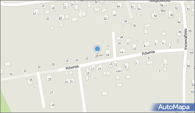 Jasło, Równia, 20, mapa Jasła