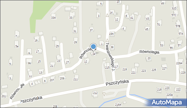 Jastrzębie-Zdrój, Równoległa, 14, mapa Jastrzębie-Zdrój