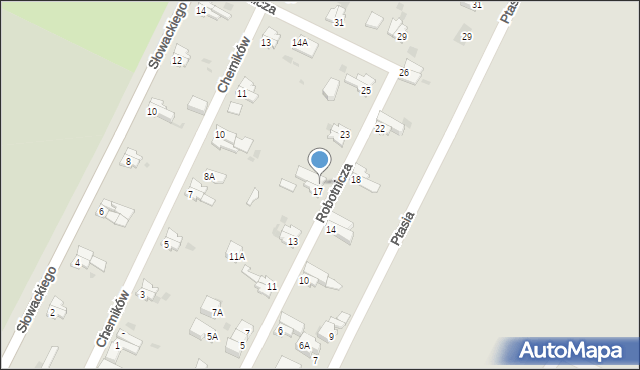 Jawor, Robotnicza, 19, mapa Jawor