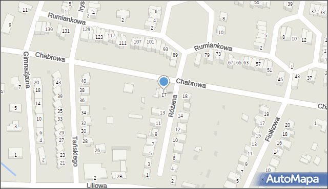 Jelcz-Laskowice, Różana, 17, mapa Jelcz-Laskowice