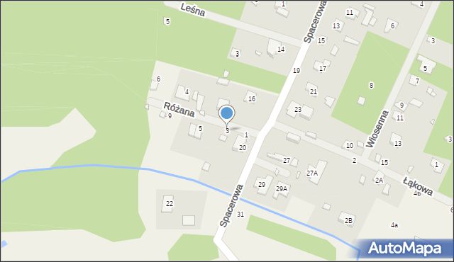 Jeziórko, Różana, 3, mapa Jeziórko