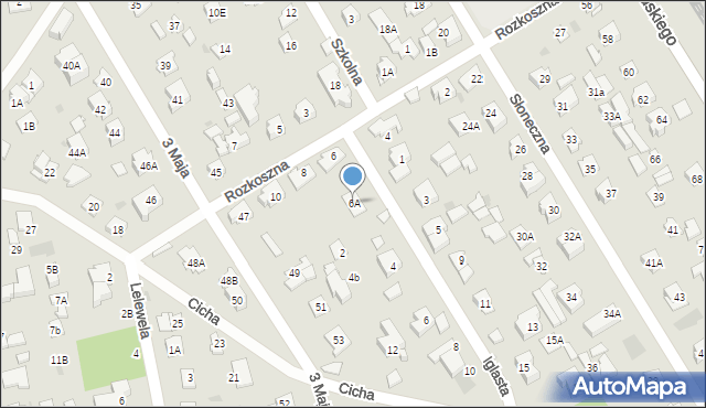 Józefów, Rozkoszna, 6A, mapa Józefów