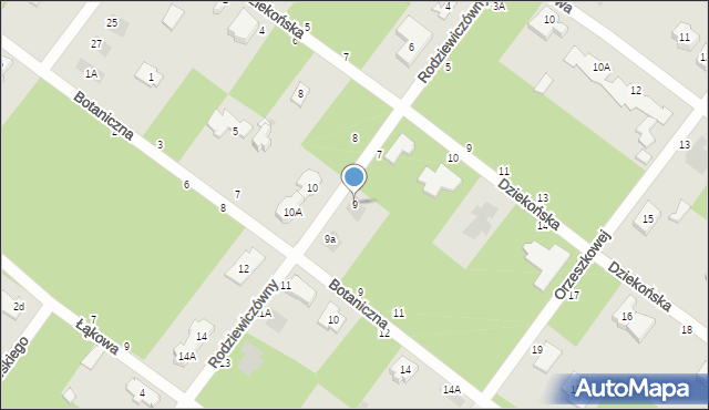 Józefów, Rodziewiczówny, 9, mapa Józefów