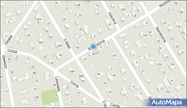 Józefów, Rozkoszna, 10, mapa Józefów