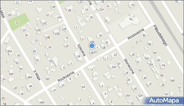 Józefów, Rozkoszna, 1A, mapa Józefów