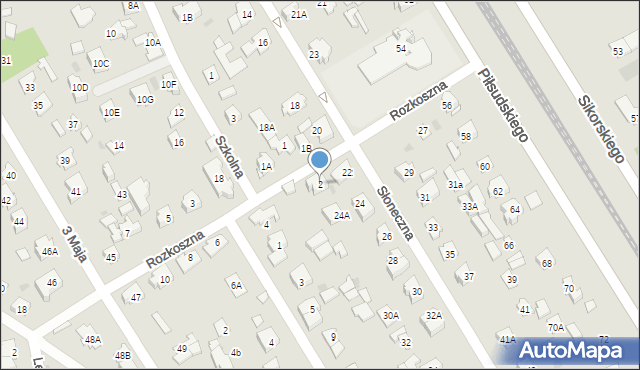 Józefów, Rozkoszna, 2, mapa Józefów