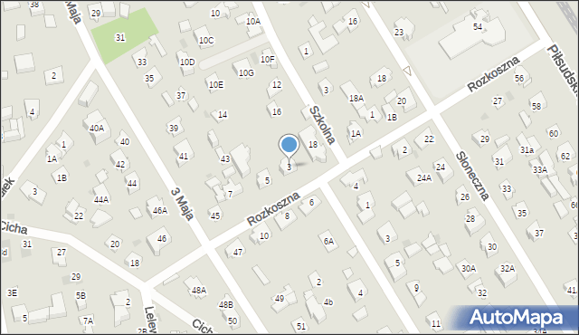 Józefów, Rozkoszna, 3, mapa Józefów