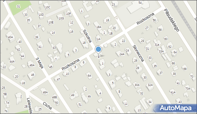 Józefów, Rozkoszna, 4, mapa Józefów