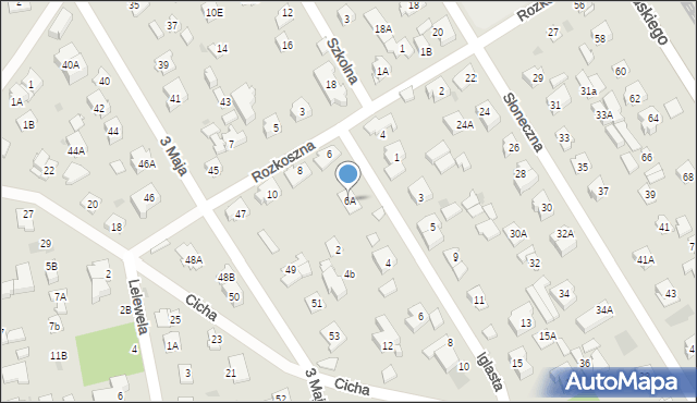 Józefów, Rozkoszna, 6A, mapa Józefów