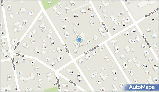 Józefów, Rozkoszna, 7, mapa Józefów