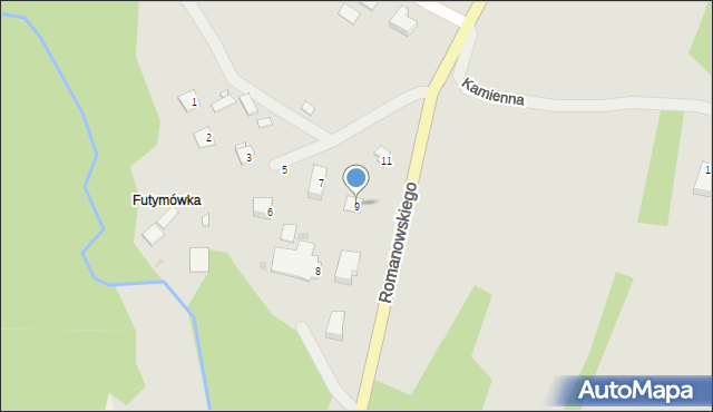 Józefów, Romanowskiego, 9, mapa Józefów