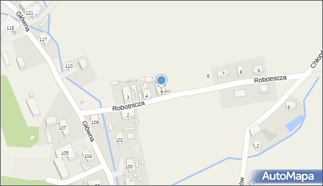 Jugów, Robotnicza, 5, mapa Jugów