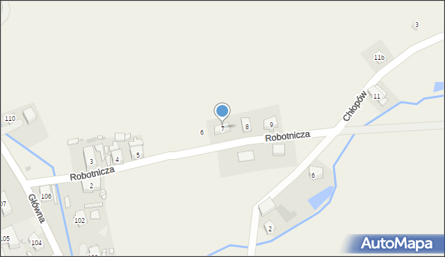 Jugów, Robotnicza, 7, mapa Jugów