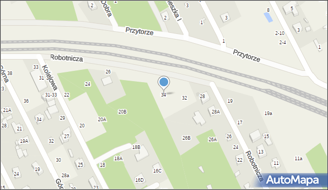Justynów, Robotnicza, 34, mapa Justynów