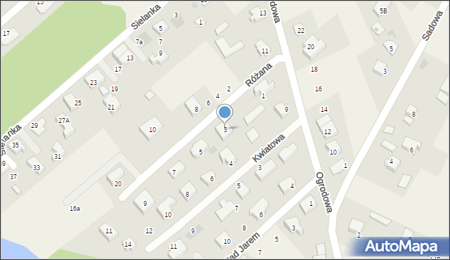 Juszkowo, Różana, 3, mapa Juszkowo