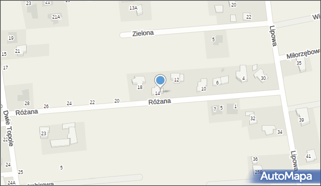 Kalinówka, Różana, 16, mapa Kalinówka