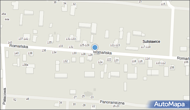 Kalisz, Romańska, 126a, mapa Kalisza