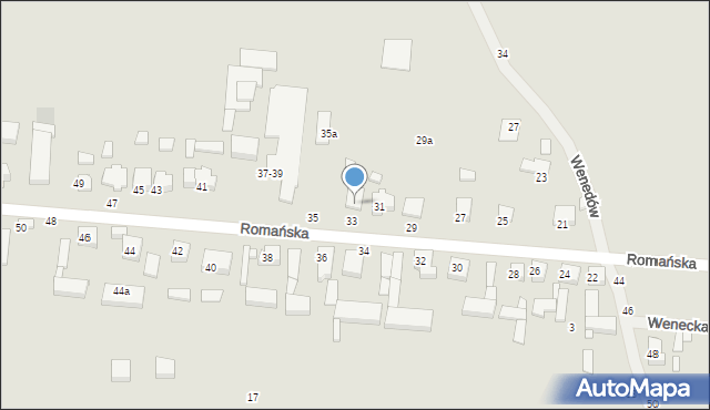 Kalisz, Romańska, 33-35, mapa Kalisza