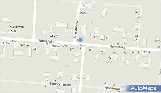 Kalisz, Romańska, 98, mapa Kalisza