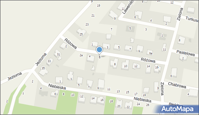 Karczemki, Różowa, 6, mapa Karczemki