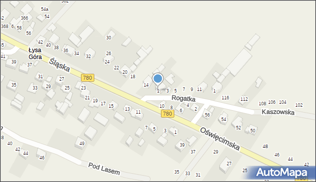 Kaszów, Rogatka, 1, mapa Kaszów
