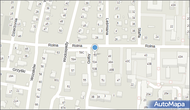Katowice, Rolna, 53, mapa Katowic