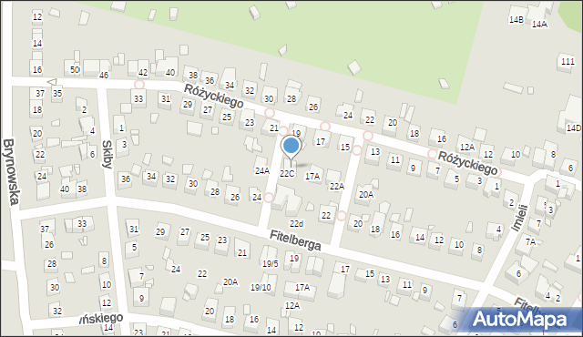 Katowice, Różyckiego Ludomira, 19A, mapa Katowic