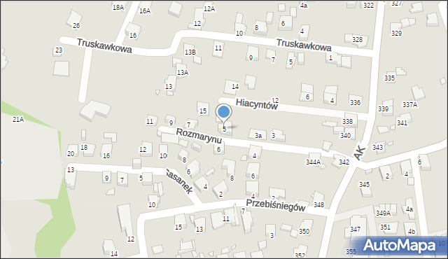 Katowice, Rozmarynu, 5, mapa Katowic