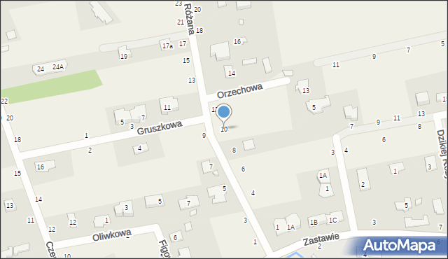 Kazimierów, Różana, 10, mapa Kazimierów