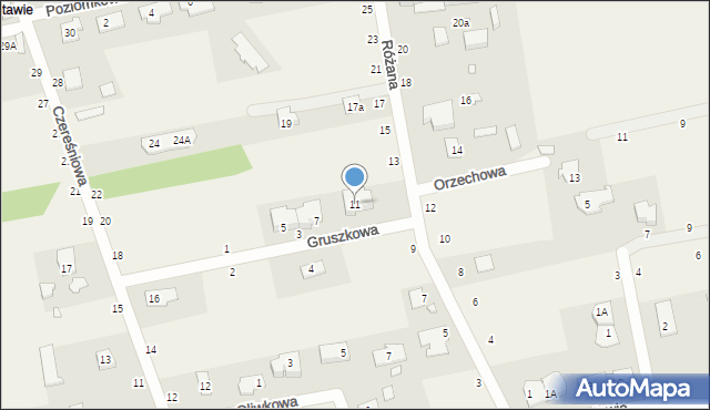 Kazimierów, Różana, 11, mapa Kazimierów