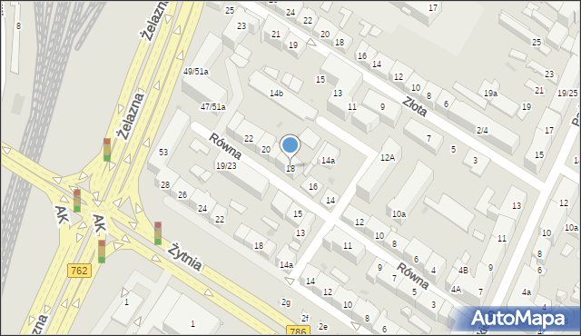 Kielce, Równa, 18, mapa Kielc