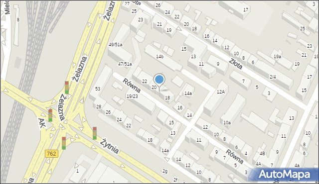 Kielce, Równa, 18a, mapa Kielc