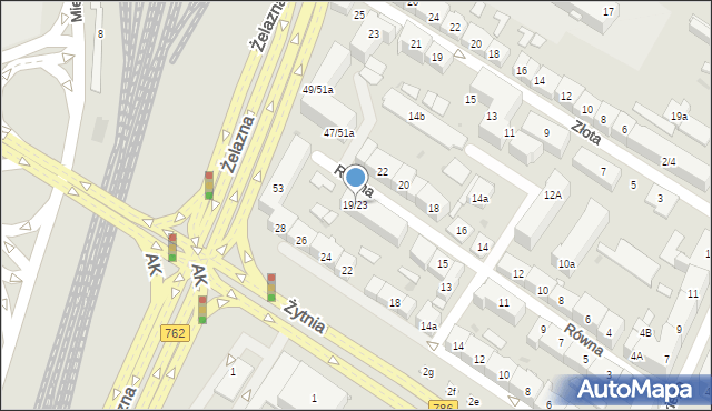 Kielce, Równa, 19/23, mapa Kielc