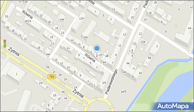 Kielce, Równa, 4, mapa Kielc