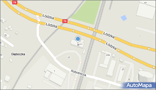 Kielce, Robotnicza, 18, mapa Kielc