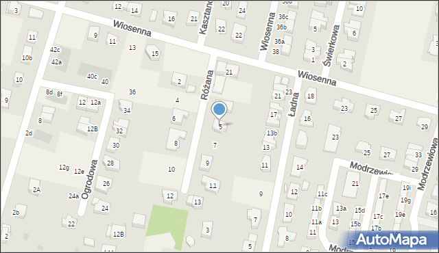 Kiełczów, Różana, 5, mapa Kiełczów