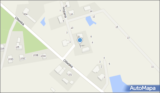 Kielno, Różana, 2, mapa Kielno